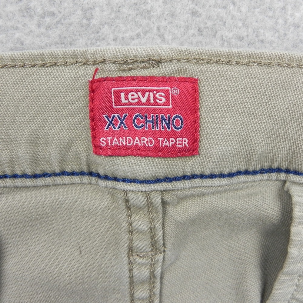 Levis XX Chino Standard Taper Pants Mens 33x27 Tan Khaki Stretch Cotton Twill - Picture 4 of 12